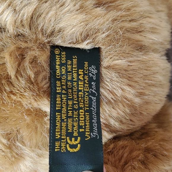 The Vermont Teddy Bear Company, 15" Brown Jointed Plush Stuffed Teddy Bear - Picture 3 of 8